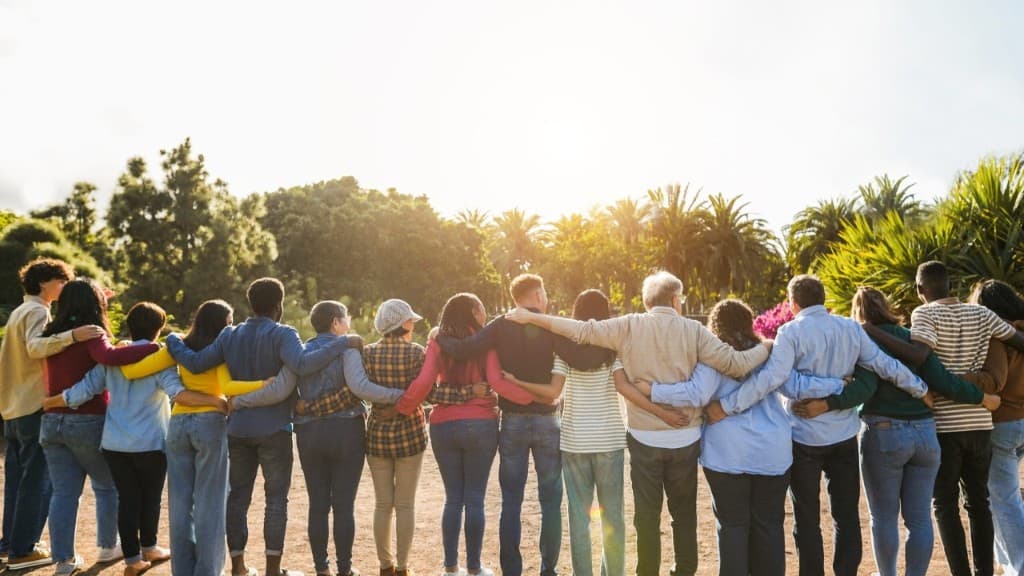 Community volunteers working together